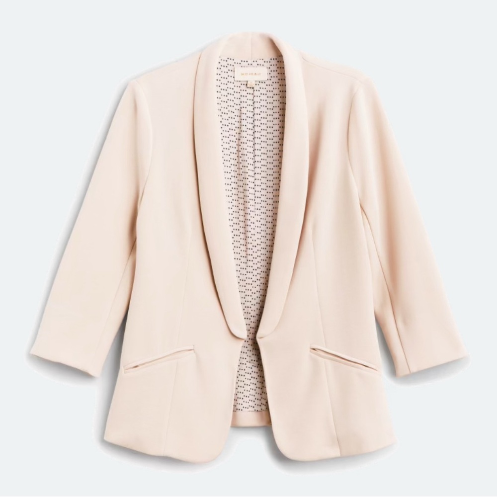 Cream Blazer with Polka Dot Lining